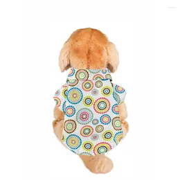 Dog Apparel Printed Pet Clothes Small Short Sleeve Shirt Summer Cute Soft Comfortable Puppy Leaves Flower T-shirt