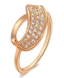 Wedding Rings Austrian Crystals Gift Micro Pave Zircon Geometric Shape Gold Colour Bands For Women Part Jewellery WholeWedding6781669