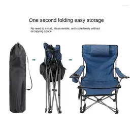 Camp Furniture Folding Lounge Chair With Footrest Mesh Cup Holder And Storage Bag Grey Foldable Portable Removabel Camping