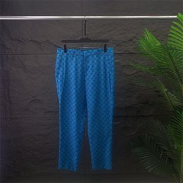 24SS Erkek İlkbahar ve Yaz Yeni Moda Erkekler Elbise Pantolon Sayacı İş Gündelik İnce Takım Pantolon Ekose Mektup Desen Pantolon #A4