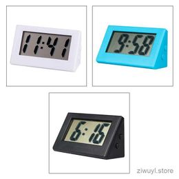 Desk Table Clocks Mini Lcd Digital Clock Bedroom Simple Small Electronic Watch Portable Old Man Big Word Table Student Exam Mute Desktop Clock