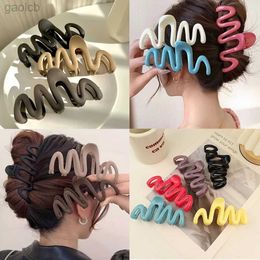 Hair Clips Barrettes Fashion Acrylic Hair Claw Clip Large Wave Style Hairpins Hair Clamps Barrettes Hair Accessories Hairgrip Women Ponytail Headwear 240426