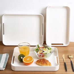 Plates Kitchen Plastic Tray White Handle Jewelry Makeup Desk Drawer Organizer Cutlery Tableware Compartment Storage Box Desktop