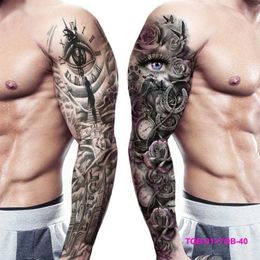 Tattoo Transfer Waterproof temporary tattoo stickers tiger ghost head rose fake tattoo stickers female rose peony tattoo DIY water transfer tatt 240427