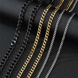 Strands LETAPI Hip Hop Stainless Steel Curled Cuban Chain Necklace for Men and Women Basic Punk Mens Necklace Jewellery Gifts 240424