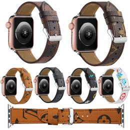 Luxury Apple Watch Ultra 2 Series 9 Band 38 40 41 42 44 45 49 mm Flower Leather Watchs Strap Wristband For Iwatch 9 8 7 6 5 4 SE Designer Watchbands DD