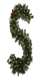 Christmas Garland Green Rattan with Light Merry Decorations for Home Kids Xmas Tree Ornaments Noel Year 2110195817213