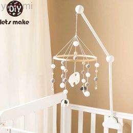 Mobiles# Baby Wooden Bed Bell Bracket Mobile Hanging Rattles Toy Hanger Baby Crib Mobile Bed Bell Wood Toy Cloud Shape Holder Arm Bracket d240426