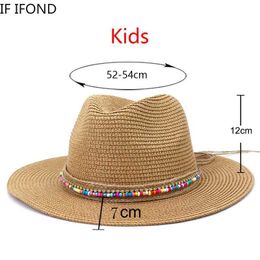 Wide Brim Hats Bucket Hats New Summer Boys and Girls Childrens Str Hat Outdoor Sun Protection Beach Sun Hat Panama Childrens Official Jazz Hat Gorras Para Mujer J24042