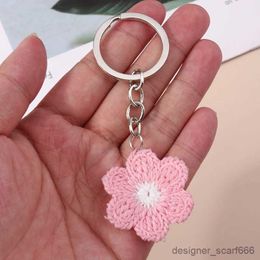 Keychains Lanyards Cute Simple Flower Keychain Souvenir Gifts for Women Men Car Key Handbag Pendants Key Rings DIY Handmade Jewellery Accessories