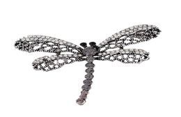 2019 Vintage Dragonfly Brooch Women Insect Jewelry Hollow Out Rhinestone Brooches Broches Ladies Lapel Hijab Scarf Banquet Pin 10p1502675