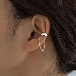 Charm 1Pc Long Tassel Chain Ear Cuff No Piercing C Shape Hook Clip Earrings for Women Girl No Ear Hole Simple Temperament Jewelry Gift