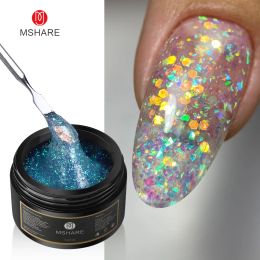 Kits MSHARE 50g Shimmer Builder Nail Gel Glitter Shiny UV LED Nails Extension Gel