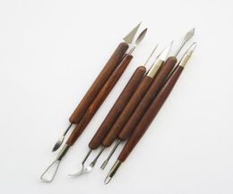 6pcs Clay Sculpting Set Wax Carving Pottery Tools Sculpt Smoothing Polymer Shapers Modeling Carved Tool Wood Handle Set Merry Chri6107836