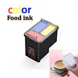 Black Coffee Tri-Color Food Edible Ink Inkjet Cartridge Replacement Printer For Kongten Mbrush Mini Handheld Printer 240420