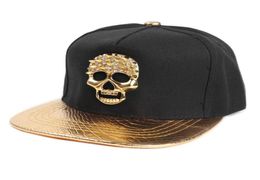 Fashion Designers Caps European And American New Hip Hop Hat Metal Skull Flat Brim Snakeskin Pattern Cap Fashionable Brand HipHop2158145