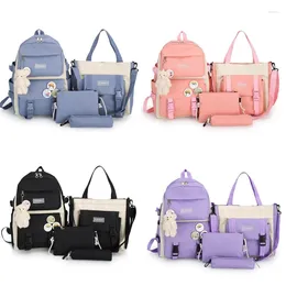 Backpack Style 2024 Preppy Purple Women Waterproof Candy Colors Backpacks Fancy High School Bags For Teenage Girl Cute Travel Rucksack