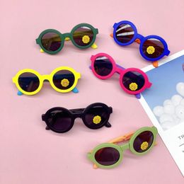 sunglasses Traveling round childrens frame folding fashion silicone polarized portable baby sun visor 240419