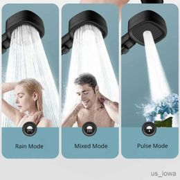 Bathroom Shower Heads High Pressure Shower Head Water Saving 3 Modes Shower Heads Adjustable One-Key Stop Water Massage Sprayer Bathroom Accessories