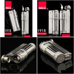 Lighters Original Imco Lighter Old Gasoline Genuine Stainless Steel Cigarette Cigar Fire Briquet Tobacco Petrol Lighters3827696 Drop Dhkhr