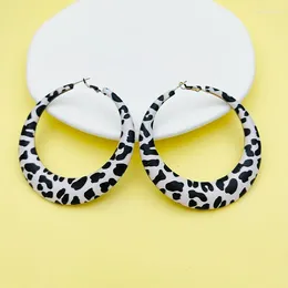 Hoop Earrings Exaggerated For Women Geometric Leopard Print Party Gift Holiday Fashion Jewelry Ear Accessories DE079