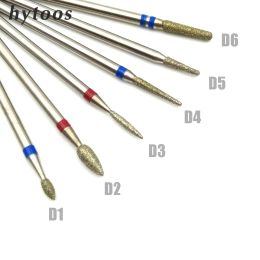 Bits HYTOOS 11 Type Diamond Nail Drill Bit 3/32" Rotary Burr Manicure Cutters Electric Drill Accessories Nail Mills Tool