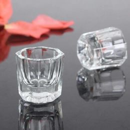 Liquids Crystal Glass For Mixing Acrylic Powder Liquid Nail Cup Dappen Dish Lid Bowl Cup Holder Equipment Nail Tools 1pc