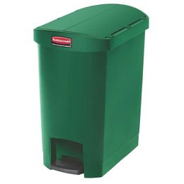 Rubbermaid Commercial Products Slim Step-On Plastic Trash Garbage Can 8 Gallon Red Hands-Free Garbage Can for Medical Waste in Hospitals, Labs, Emergency Rooms