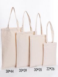 Sublimation Blanks Handbag Cotton Canvas Shoulder Bags Woman Fabric Shopping Bag DIY Handmade Gift Available1262001