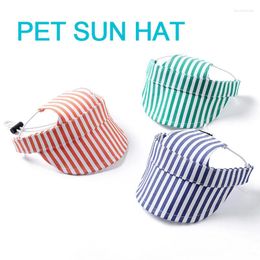 Dog Apparel Summer Sun Hat Three-color Striped Fashion Windproof Travel Sports Pet Baseball Cap For Pets Accessories Outdoor Dogs Hats