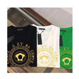 Designer classic fashion T-shirt men's and women's casual basic cotton male and female couples the same T-shirt loose short sleeves