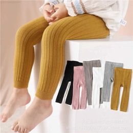 Trousers Childrens Pantyhose Spring and Autumn Girls Tight Korean Edition Childrens Double Needle Candy Color Boys Socks Baby LegsL2404