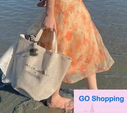New Beach Bag Large Capacity Cotton and Linen Shoulder Bag Female Student Korean Style Art Style Handbag Harajuku Simple Tote Bags