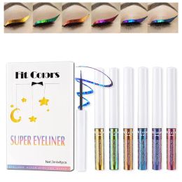 Eyeliner 6pcs Glitter Liquid Eyeliner Chameleon Eye Liner Metallic MultiColor Waterproof LongerLasting Colourful Eyeliner Gel For Makeup