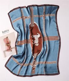 2020 Women Silk Scarf Neck Hair Band Square Scarves Animal Horse Print Lady Small Shawls and Wraps Foulard Head Kerchief12916032