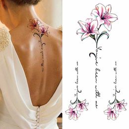 Tattoo Transfer 1pc Flower Daffodil Bouquet Women Geisha Waterproof Temporary Tattoos Stickers Body Back Art Sexy Colorful Washable Holiness 240427