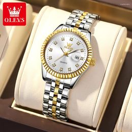 Wristwatches Elegant Women's Watches Green Water Ghost Diamond Date 30m Resistance Luminous Luxury Business Ladies Quartz Wristwatch