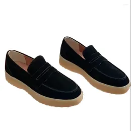 Casual Shoes Fashion Women Loafers Pure Original Leather Men Tassel Flat Bottom Comfortable Soft Cashmere Suede Size 35-45