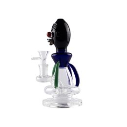 Paladin886 GB029 Glass Water Bong About 18.5cm Height Dab Rig Smoking Pipe Bubbler Water Bongs 14mm Male Dome Bowl Quartz Banger Nail