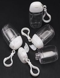 30ml hand sanitizer plastic bottle flip bottle petg small sample pack bottle portable hook Jars Portable Key Ring Clear Transparen8841112