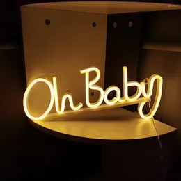 Table Lamps Led Neon Sign Oh-baby Light Usb/battery Operated Desktop Decoration Non-glaring Lamp For A Unique Stylish Durable