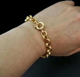 18k gold filled belcher bolt ring Link mens womens solid bracelet jewllery in 1824cm Length8MM53695253505226