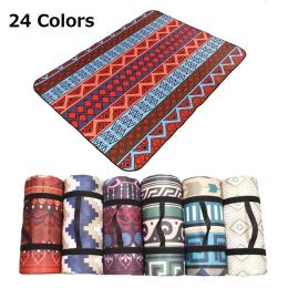 Mat 24 Colors Outdoor Camping Mat Portable Folding Picnic Mat Nation Style Printed Thickened Moistureproof Mat Beach Blanket Pad