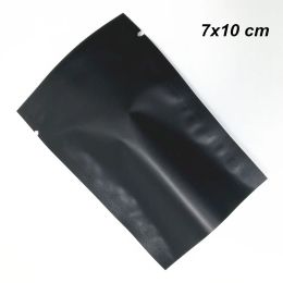 7x10 cm Matte Black 300 Pcs Open Top Aluminum Foil Vacuum Heat Seal Packing Bags Vacuum Mylar Foil Food Valve Heat Seal Pouch for Dried LL