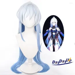 Party Supplies Honkai Star Rail Jingliu Cosplay Wig Anime 95cm Silver White Blue Gradient Long Hair Heat Resistant Synthetic Wigs