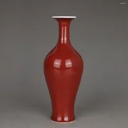 Bottles Chinese Qing Yongzheng Red Glaze Porcelain Vase 6.69 Inch