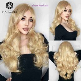 Mid section golden long curly wig wigs are popular on the internet for womens daily travel parties and gatherings