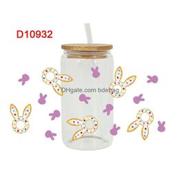 Window Stickers Uv Dtf Transfer Sticker Easter For The 16Oz Libbey Glasses Wraps Bottles Cup Can Diy Waterproof Custom Decals D10932 Dha4N