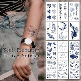 Tattoo Transfer Butterfly Anime Sexy Long Time Semi Permanent Tattoo Sticker Temporary Waterproof Arm Body Art Fake Tattoos Man Women Makeup 240426