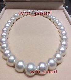 Fine Pearls Jewellery 18quot1213mm REAL Natural south sea round white pearl necklace 14K9577856